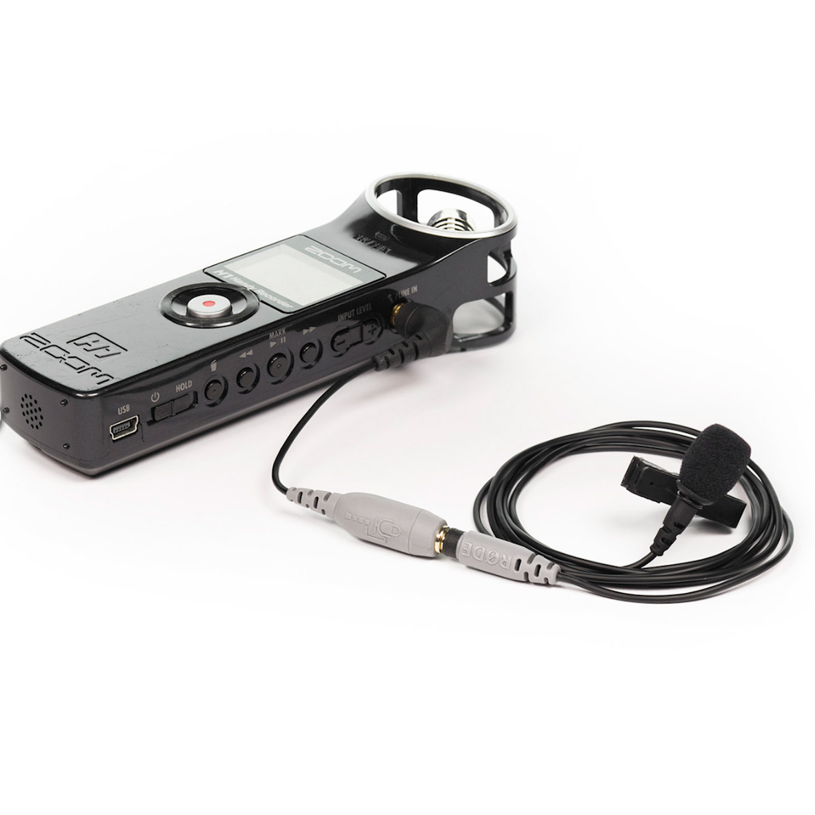 Produktshot: Zoom H1 mit Rode Smart Lav+ und Adapter - YouTube Equipment